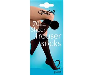 Joanna Gray Womens/Ladies 70 Denier Trouser Socks (2 Pairs) (Black) - LW419