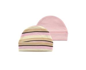 Light Pink 100% Organic Cotton Baby Girl Caps By Touched By Nature