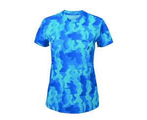 Tri Dri Womens/Ladies Hexoflage Performance Short Sleeve T-Shirt (Camo Sapphire) - RW5572